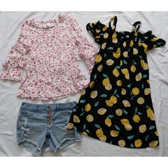 Girls Clothes Size 8-9-10 Justice Shirt Abercrombie Shorts Peyton Parker Dress - Picture 1 of 12
